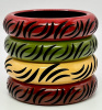 BB383 overdyed slash carved bakelite bangles